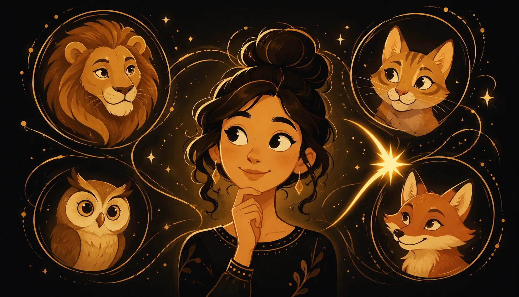 A person's selfie morphing toward a lion, a fox and an owl on an iPhone screen, with editable morph points aligning the eyes